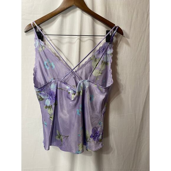 CALIFORNIA MISS Lilac Floral SATIN PJ SET LARGE - Picture 8 of 9
